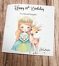Princess Deer Personalised Birthday card For Girl Happy Birthday Daughter etc - Image 2