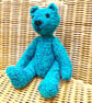 Handmade 8" Turquoise Teal Teddy Bear knitted in 100% Wool - Image 5