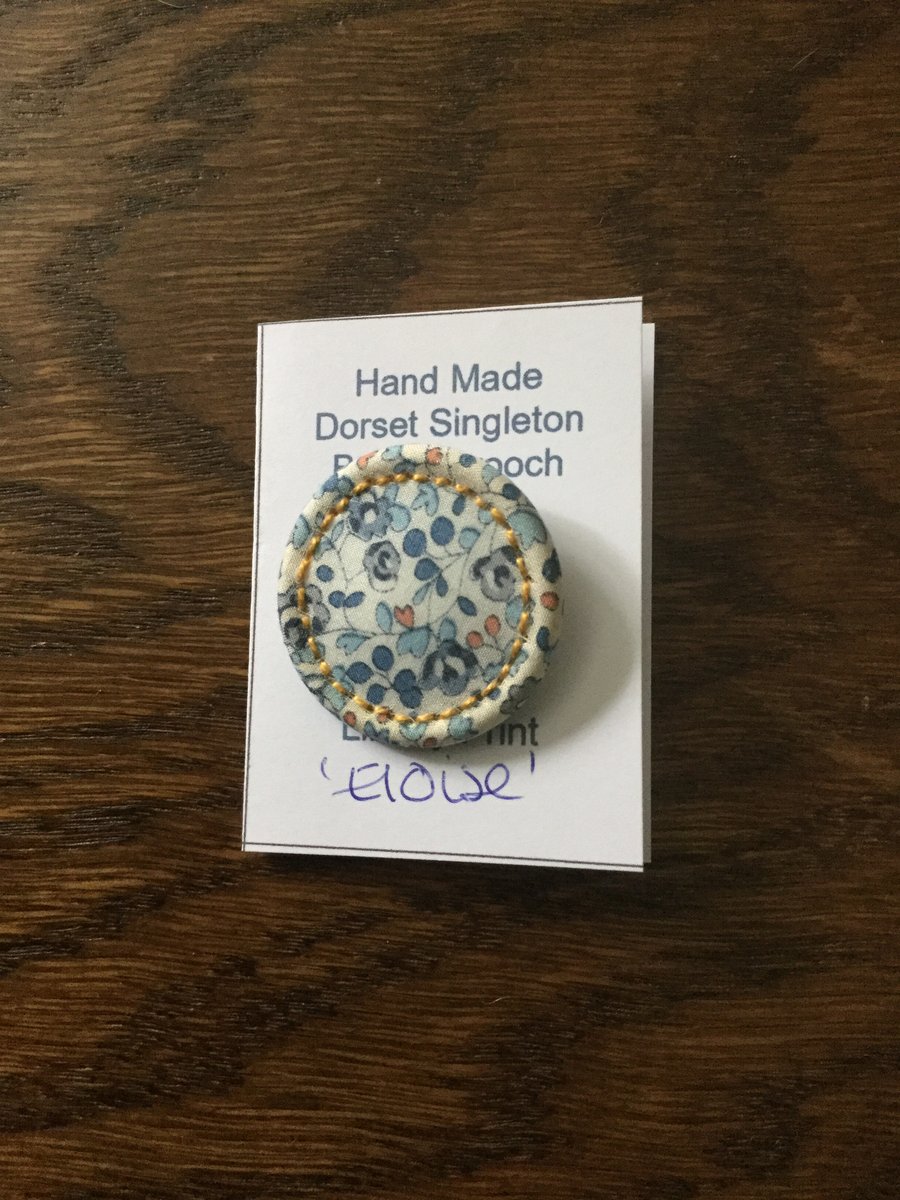 Liberty Print Dorset Singleton Button Brooch, ‘Eloise’, Yellow