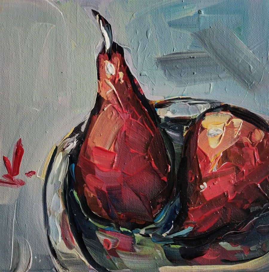Poached Pears Oil Painting 