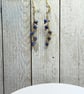 Lapis Lazuli Dangle Earrings, Gold Stainless Steel, Healing Crystal - Image 4
