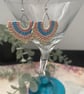 Boho micro macrame fan shaped beaded tear drop earrings, boho girl gift  - Image 7