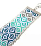 Handmade Miyuki Delica Loomed Bracelet in Blue, Grey & Silver with Frill Edge - Image 1
