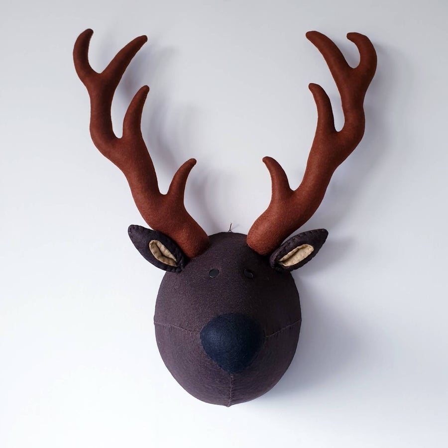 STAG - Felt Faux Taxidermy Deer - Wall Mounted Animal Head