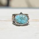 Turquoise Ring, Blue Stone Ring, Boho Jewellery