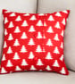 Xmas Trees Cushion Cover 18" inch Christmas theme red white Scandinavian     - Image 2