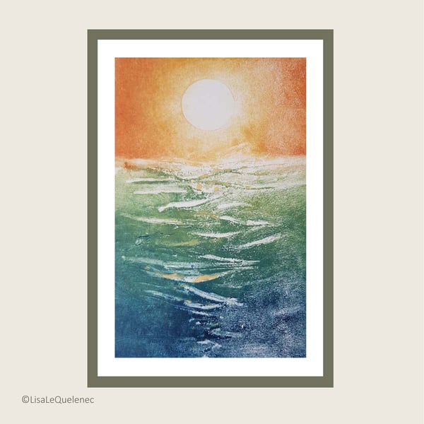 Sunset over the sea limited edition no.1 print OOAK