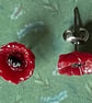 Fused Glass Poppy Earrings  - Image 2