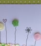 Birthday Card - Flowers, Hearts and Sequins - Kraft - Lemon, Pink and Green - Image 3