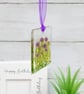 Fused Glass Violets Birthday Card  - Image 3