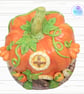 Pumpkin cottage clay fairy house. Fairy house. Pumpkin fairy house. - Image 4