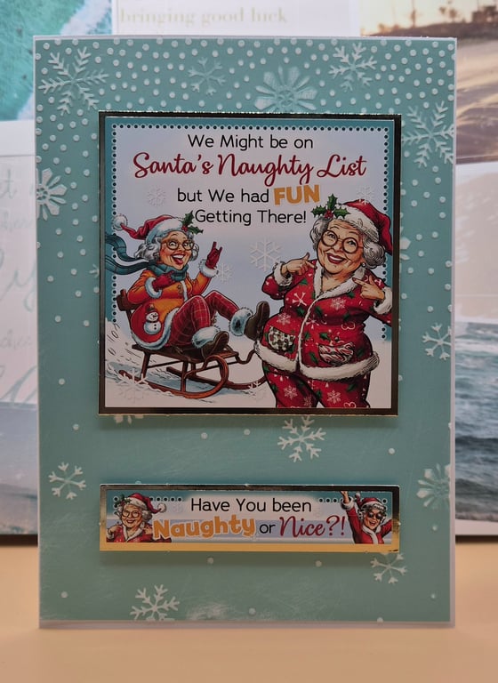 Santa's Naughty List Funny Handmade Christmas Card