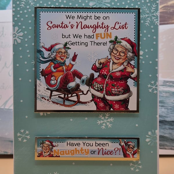 Santa's Naughty List Funny Handmade Christmas Card