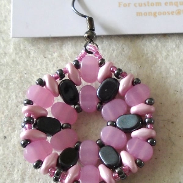 Hexagonal bead earrings (customisable)