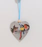 Garden birds Christmas decoration, hanging heart, wooden gift for a bird lover  - Image 3