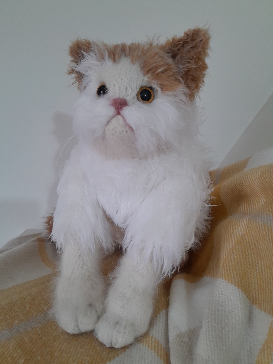Persian Kitten, dotpebblesknits design, Knitted Cat 