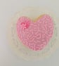 Fake Strawberry Heart Doughnut with Heart and Sprinkles Valentines, Party Prop, 