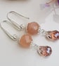 Moonstone drop earrings, handmade earrings - Image 1