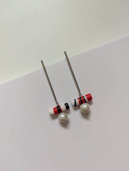 Handmade Polymer Clay Earrings - The Crimson Drop Earrings