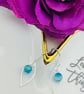 Blue Agate & Sterling Silver Marquise Charm - Image 1