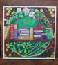 Forager's Shelf - Blackberries and Books, original artwork 