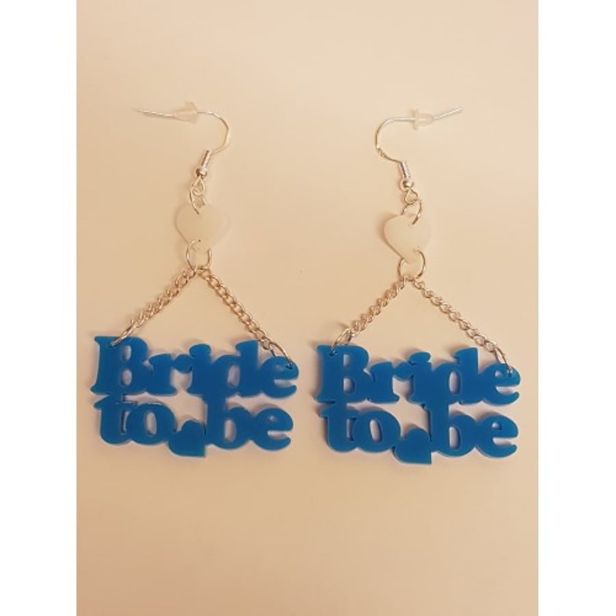Bride to Be Hen Party Earrings - Acrylic