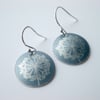 Dandelion clock earrings in grey and silver