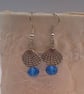 Silver Clam Shell and Blue Crystal Earrings, Gift for Her, Shell Charm Earrings - Image 8