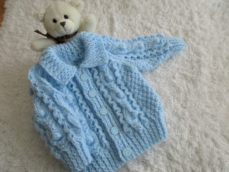 16" Boys Aran Style Jacket with Collar