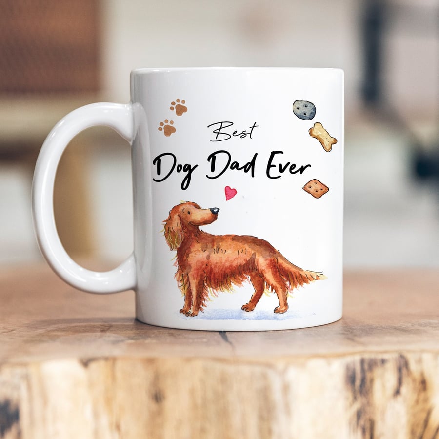Best Dog Dad Red Setter Ceramic Mug
