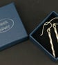 Silver Square Wire Twisted Drop Earrings - Image 5