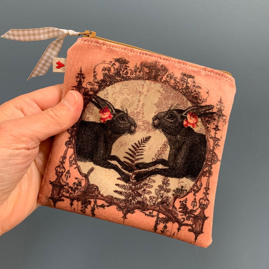 Velvet hare coin purse