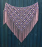 Crochet triangular shawl in sparkly gold, purple & baby pink - design LF433 - Image 7