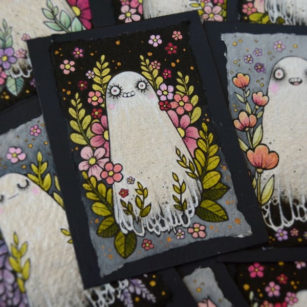 spring ghost - original aceo illustration