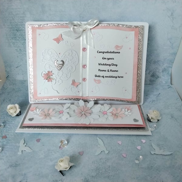 Luxury, handmade, personalized Wedding, Engagement,  Anniversary, card