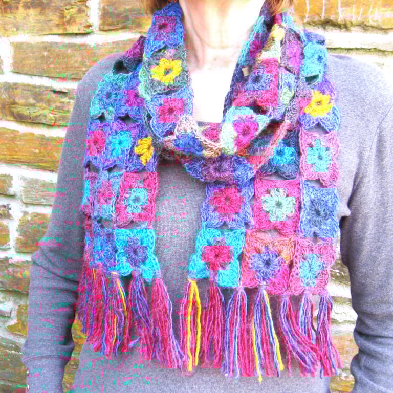 Crochet pattern. Scarf.  PDF crochet pattern. Photo tutorial.