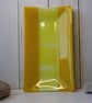 Yellow Fused Glass Sushi and Snack Plate, Summer Seconds
