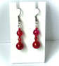Rich Red Beaded Earrings