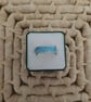 Simple Silver and Aqua Band Ring - Image 3
