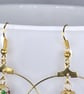 FAIRY HOOP EARRINGS gold plated cloisonne Japanese style Creole hoops antique  - Image 5