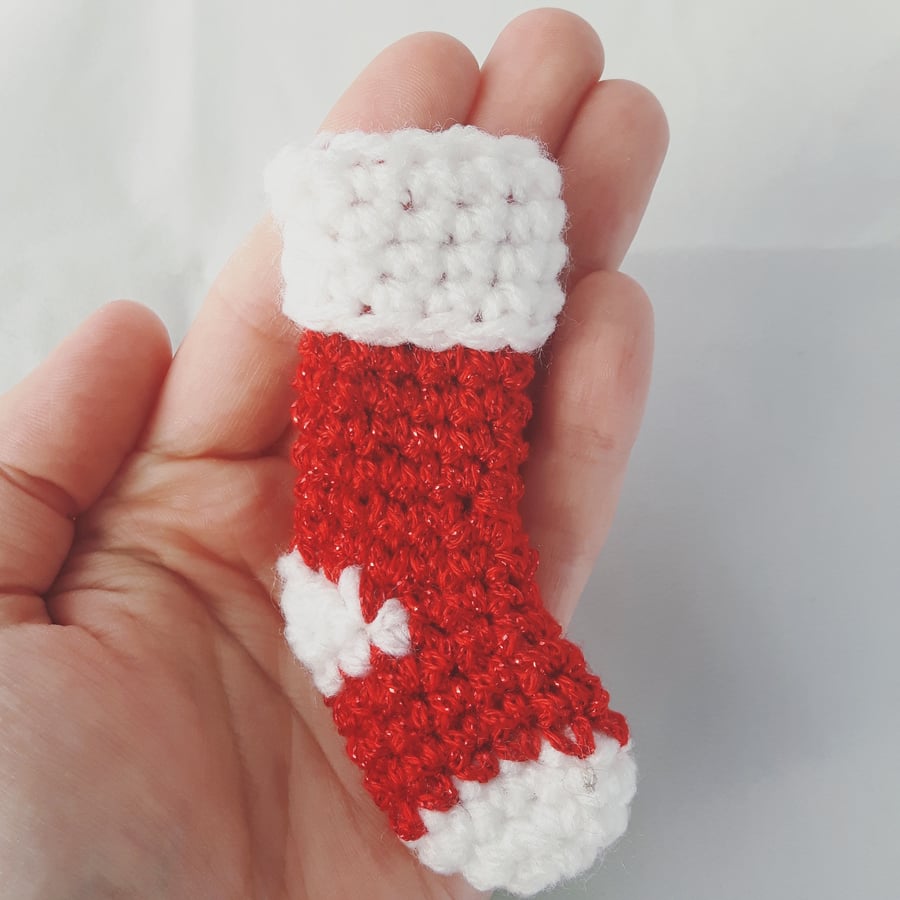 Mini Sparkly Red Christmas Stockings Pack x 5