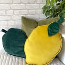 Yellow Velvet Lemon Cushion Summer Pillow Fruit Theme Kids Nursery Decor