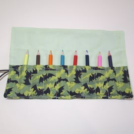 Bats Fabric Pencil Roll