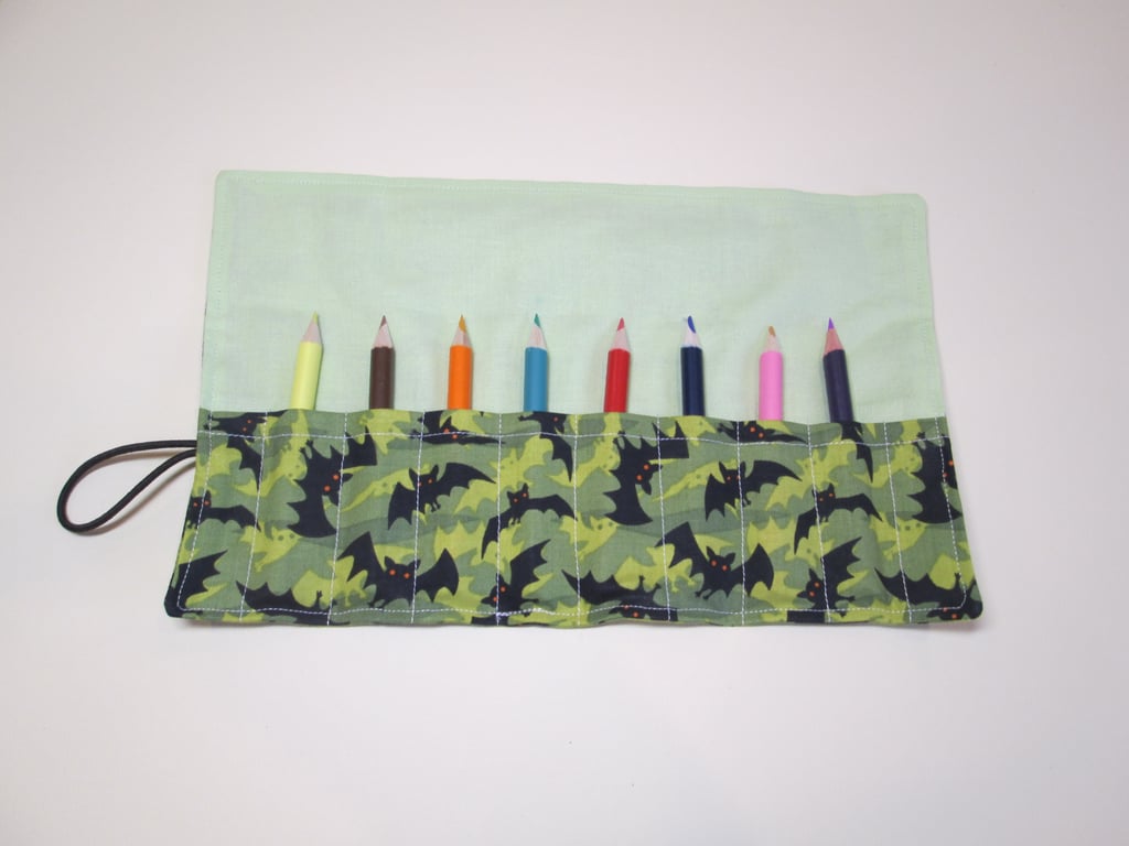 Bats Fabric Pencil Roll