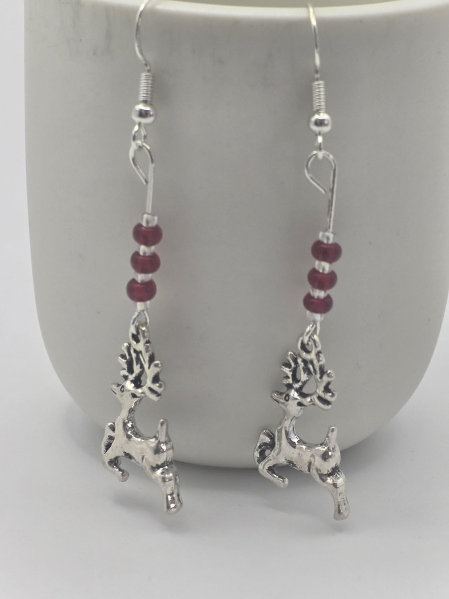 Christmas Reindeer Charm earrings