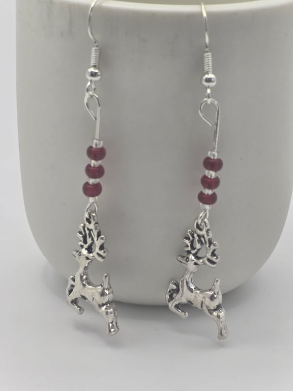 Christmas Reindeer Charm earrings