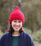 Red Gnome Hat, Chunky Knit Hat, Womens Hat, Winter Hat, Garden Gnome Hat