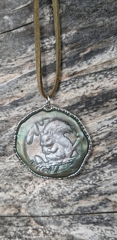 Clay Squirrel necklace