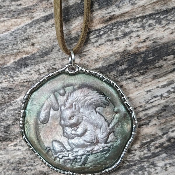 Clay Squirrel necklace