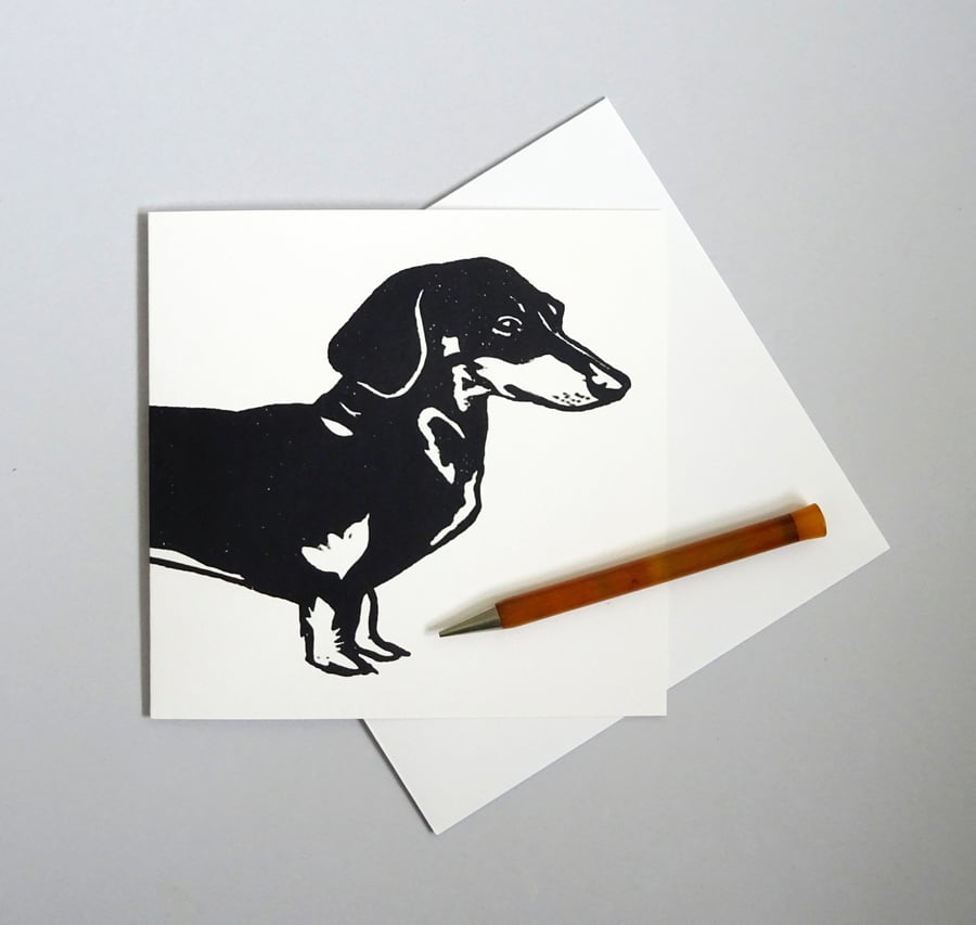 Dachshund Blank Greetings Card, birthday, dog dad, dog mum, sausage dog